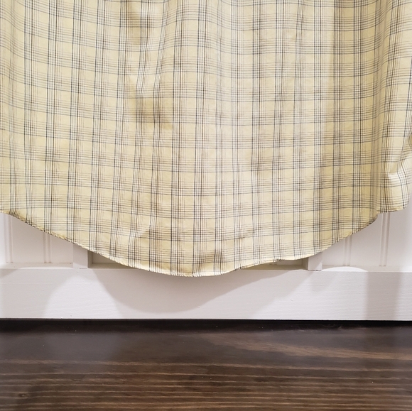 RoundTree & Yorke Large Tall Short Sleeve Yellow  Blue Plaid Button Down Shirt - Picture 11 of 13